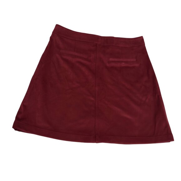 Marine Layer Re-Spun Myra Mini Skirt Cabernet Button-Front (8) front pockets new - Picture 2 of 11